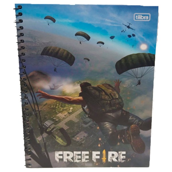 Caderno Univ CD 16Mat Free Fire 256Fls Tilibra
