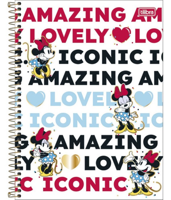 Caderno Universitário Capa Dura Minnie Core 10 Matérias - Tilibra