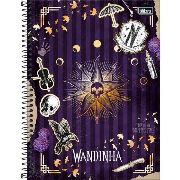 Encontraproduto.com.br - Caderno Universitário Tilibra Capa Dura Wandinha 1 Matéria 80 Folhas