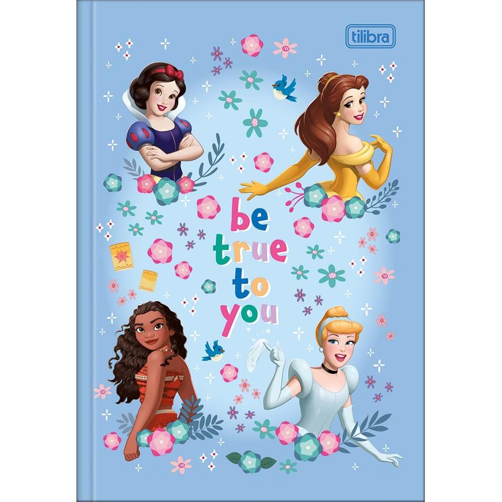 Caderno Linguagem Brochura 48 Folha Capa Dura Princesas Disney