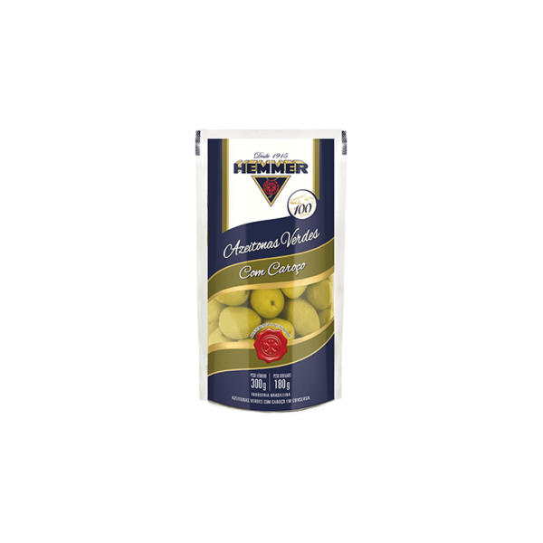 Encontraproduto.com.br - Azeitona Verde Hemmer Com Caroço Sachê 180g