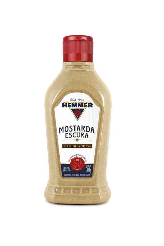Mostarda Escura Tipo Holandesa Hemmer Frasco 700g