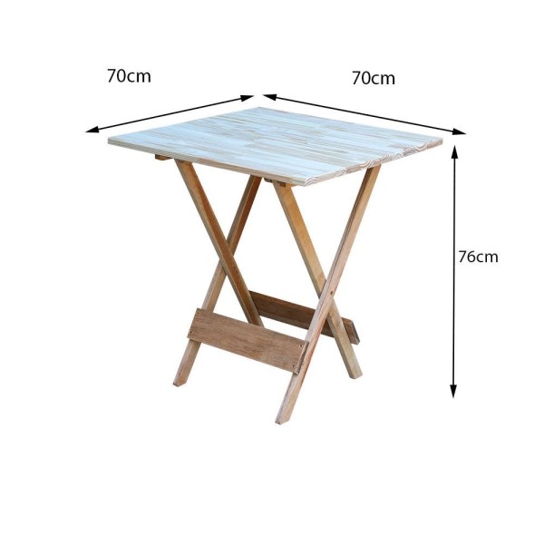 Encontraproduto.com.br - Jogo De Mesa Dobravel Com 2 Cadeiras De Madeira 70X70 - Sem Pintura - Marrom