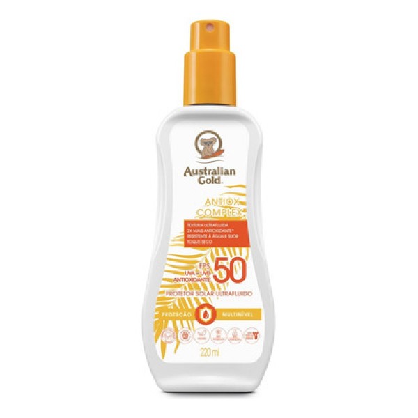 Encontraproduto.com.br - Protetor Solar Corporal Australian Gold Antiox Complex Ultra Fluido FPS 50-220ml