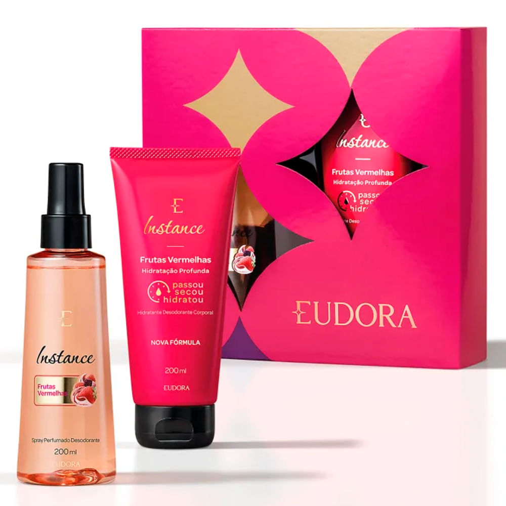 Kit Deo Colônia + Loção Hidratante Instance Frutas Vermelhas