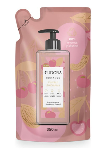 Refil Creme Hidratante Desodorante Corporal Instance Cereja e Amêndoas 350ml