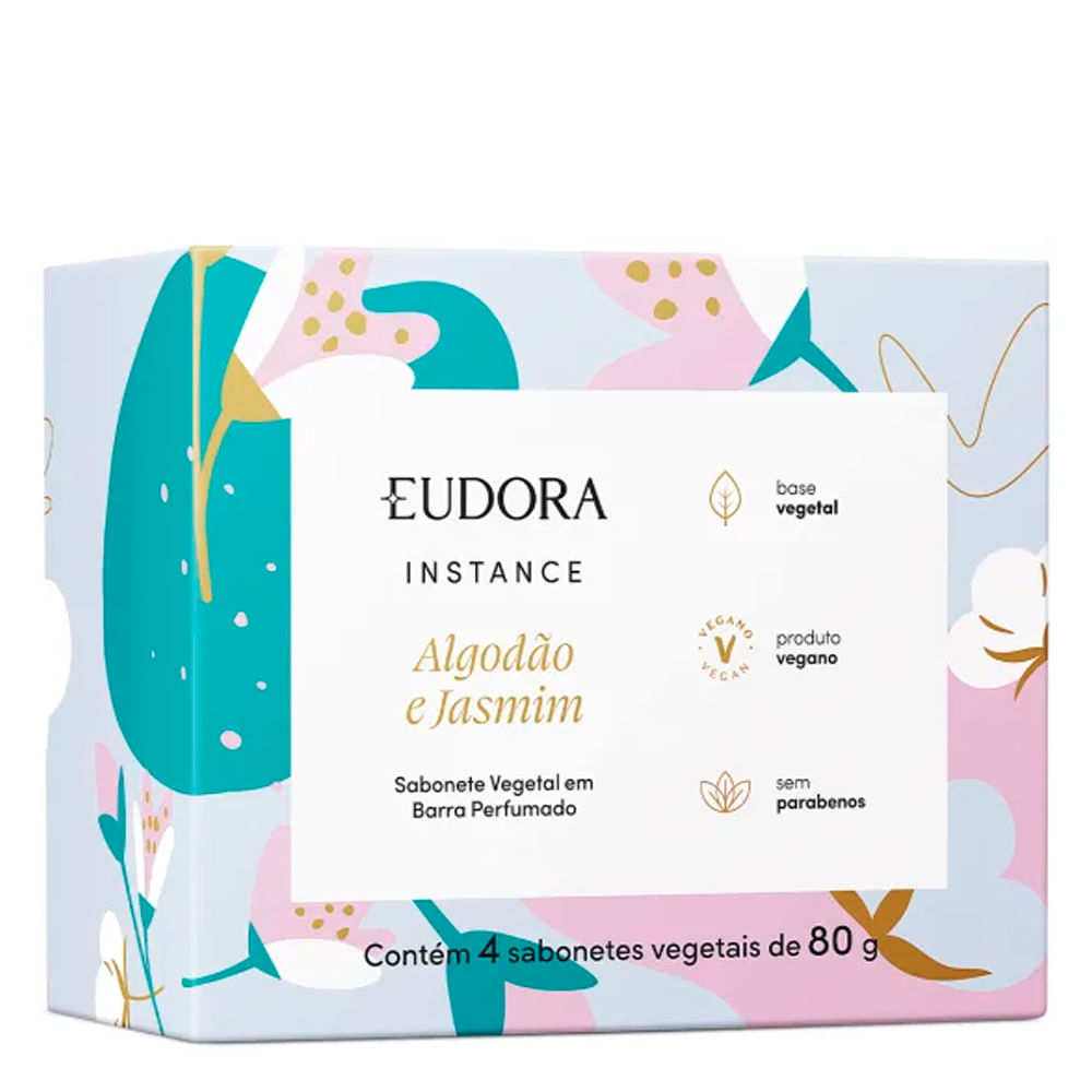 Encontraproduto.com.br - Kit Sabonete em Barra Instance Algodão e Jasmim Eudora 4x80g