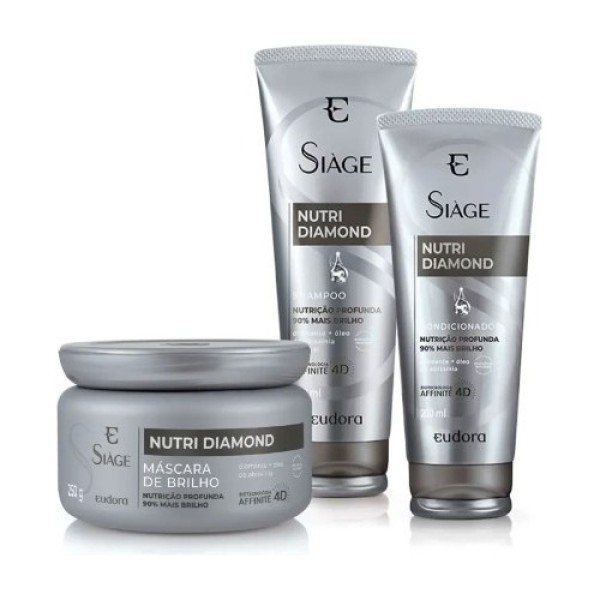 Encontraproduto.com.br - Kit Eudora Siàge Shampoo 250ml + Condicionador 200ml Liso Intenso