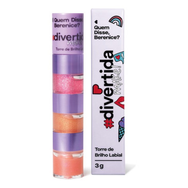 Encontraproduto.com.br - Torre De Brilho Labial Qdb Divertida Make! 3g