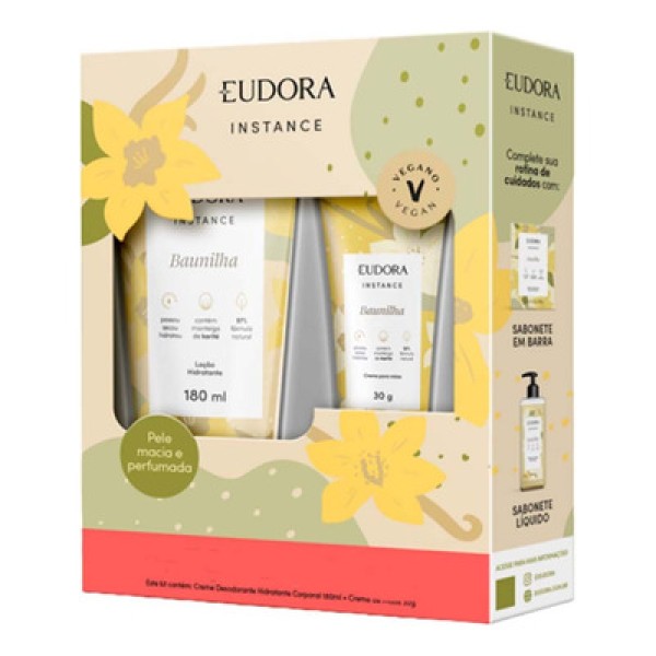 Encontraproduto.com.br - KIT PRESENTE EUDORA INSTANCE BAUNILHA LOC 180+HID P/ MAOS