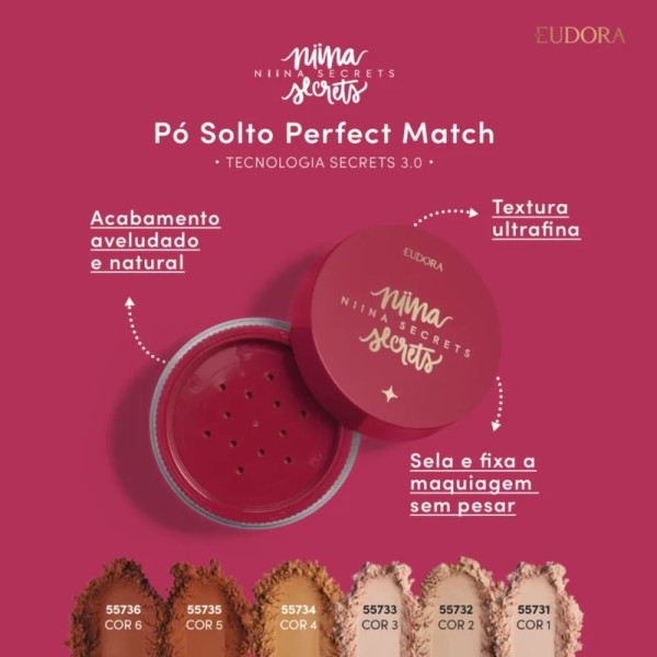 Encontraproduto.com.br - Po Solto Cor 6 Niina Secrets Perfect Match 12g