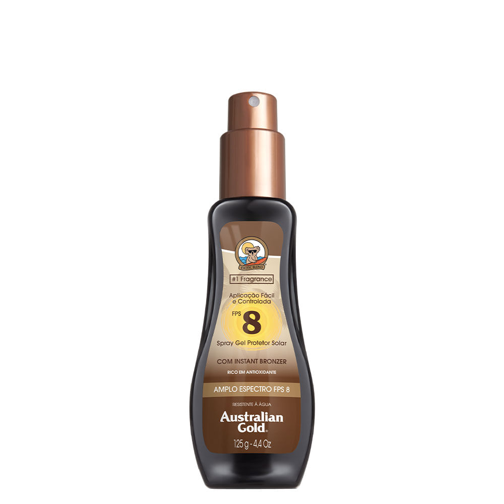 Protetor Solar Australian Gold Fps8 Spray Instant Bronzer 125ml