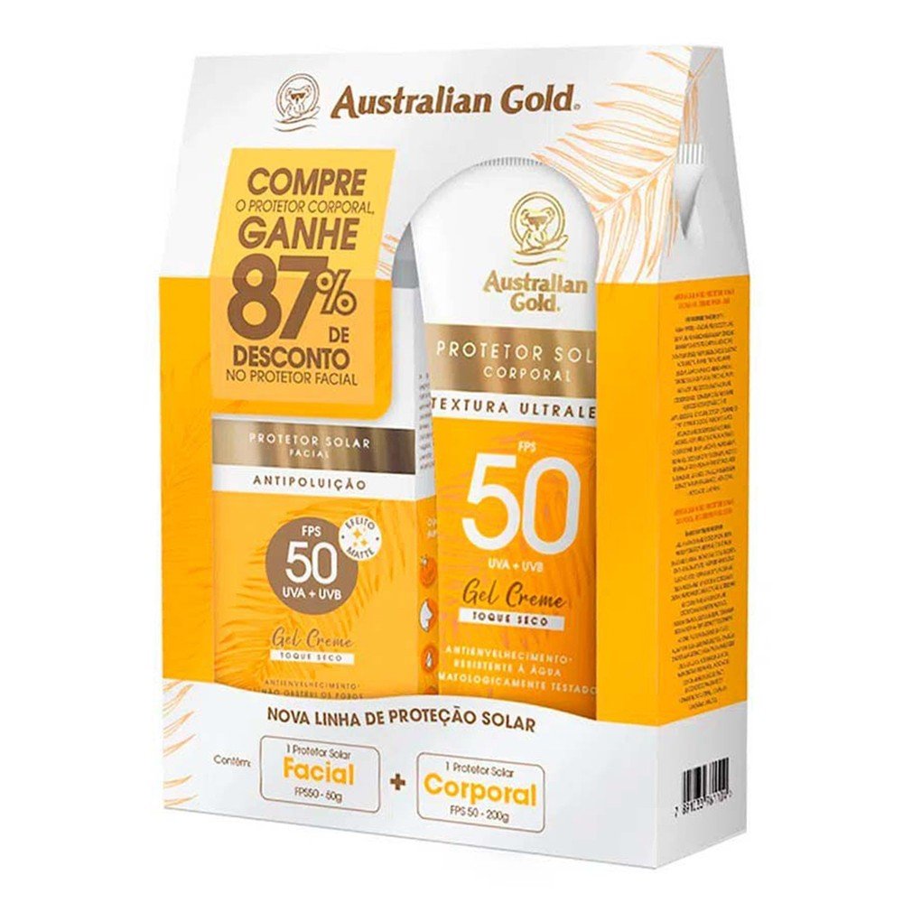 Kit Protetor Solar Corporal + Facial FPS 50 Australian Gold