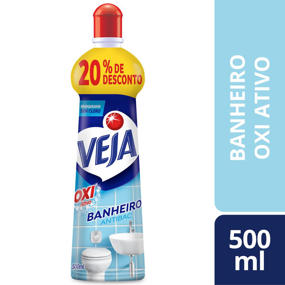 Encontraproduto.com.br - Limpador Desinfetante Veja Banheiro Antibac Frasco com 500ml