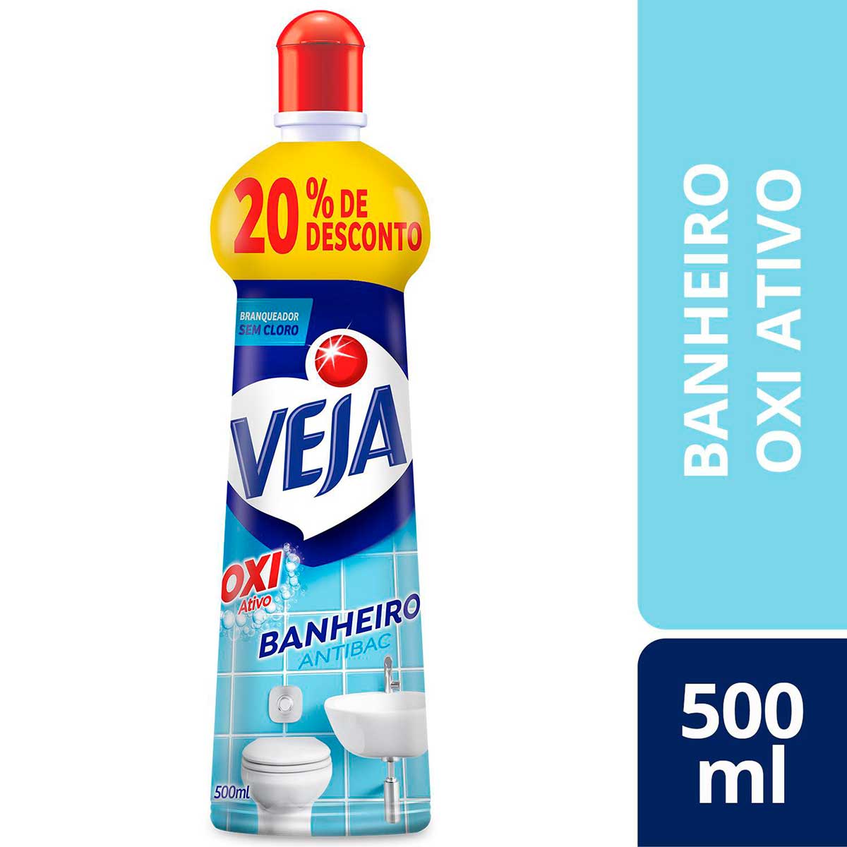 Encontraproduto.com.br - Limpador Desinfetante Veja Banheiro Antibac Frasco com 500ml