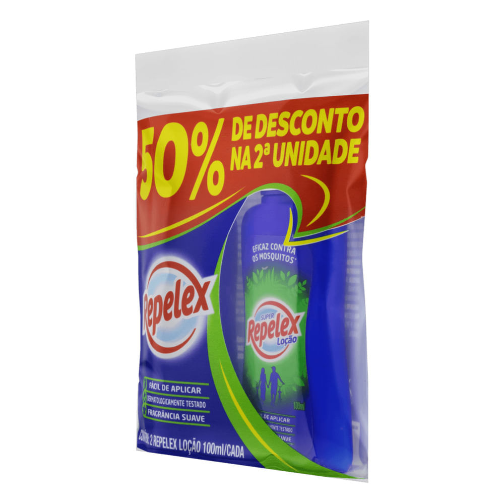 Encontraproduto.com.br - repelente loção suave repelex frasco 2 unidades 100ml cada grátis 50% de desconto na 2ª unidade