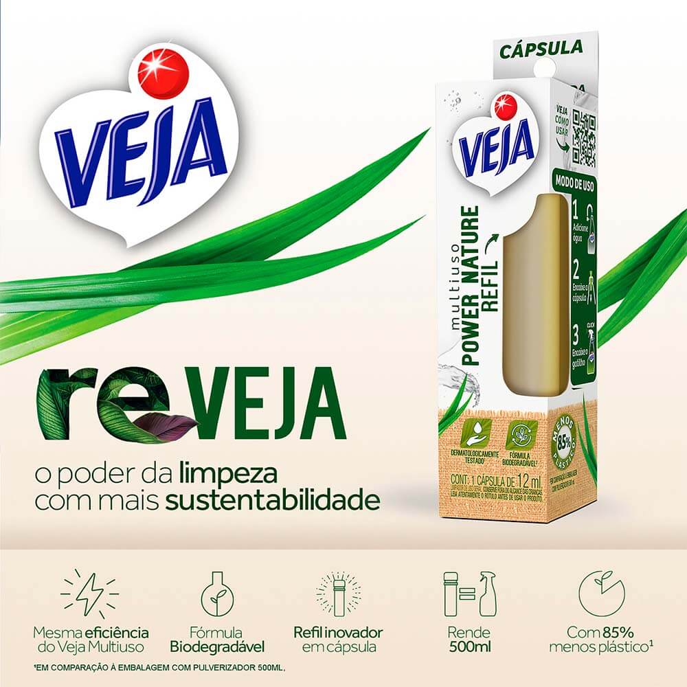Encontraproduto.com.br - Refil Limpador Multiuso Veja Power Nature Rende 500ml Concentrado