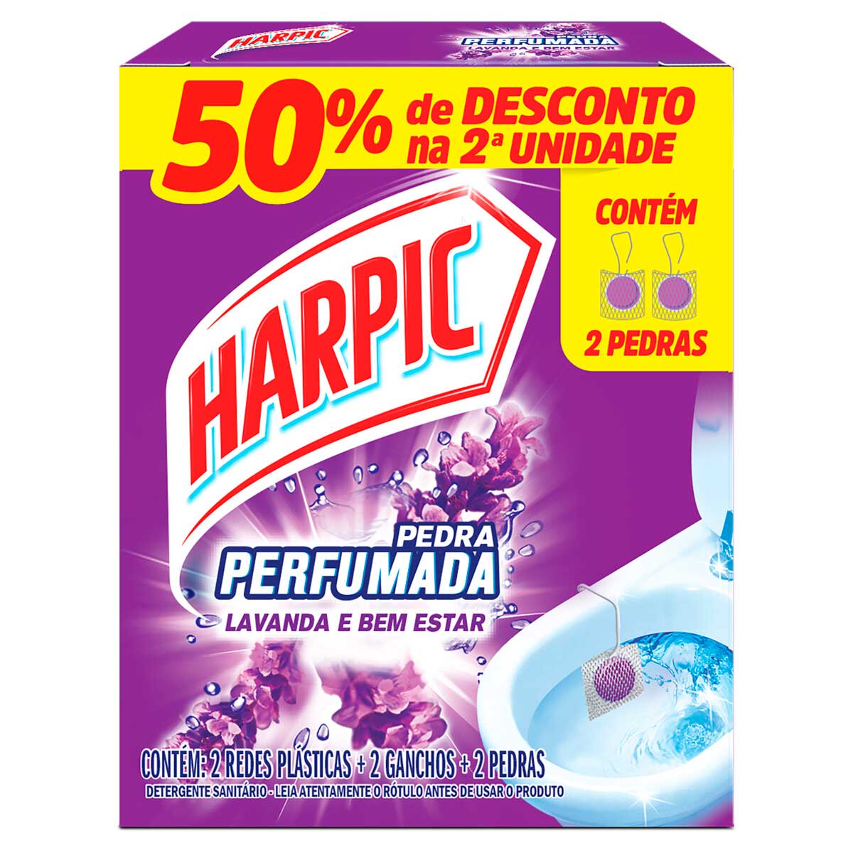 Encontraproduto.com.br - Pedra Sanitária Harpic Lavanda Com 2 Unidades