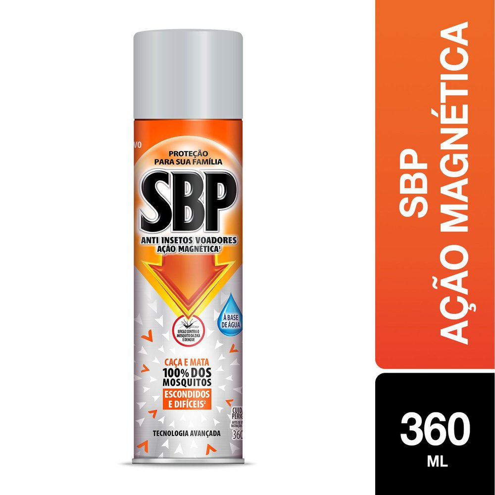 Encontraproduto.com.br - Inseticida SBP Aerossol Ação Magnética Base de Água 360ml