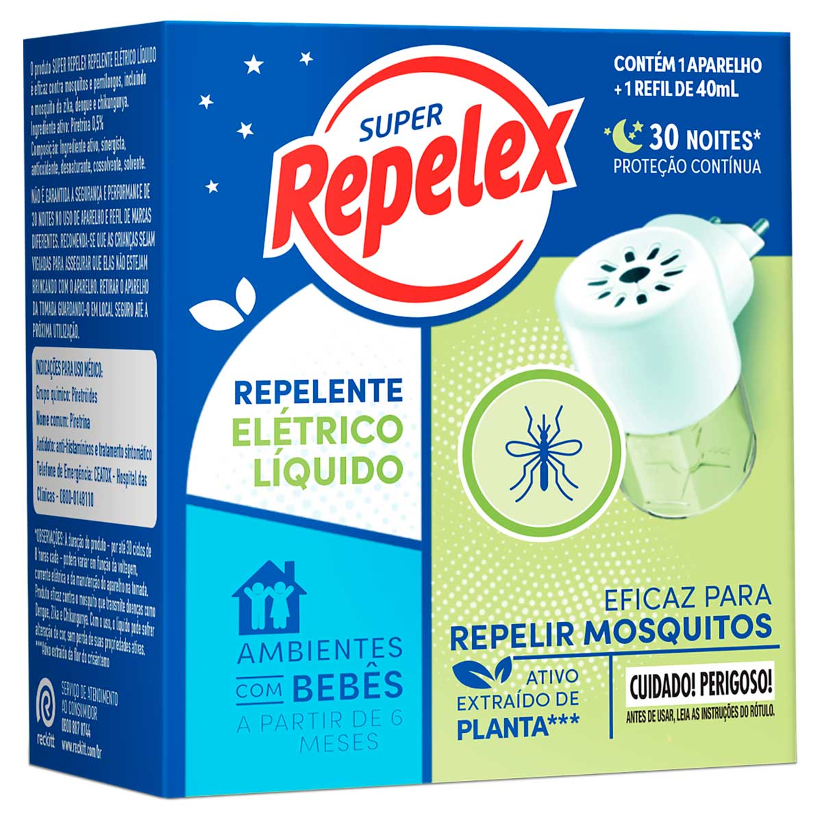 Repelente Elétrico Líquido Repelex 1 Aparelho + 1 Refil de 40ml