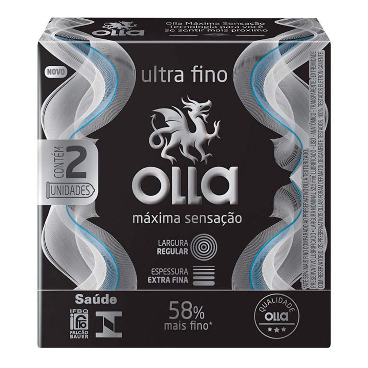 Preservativo Masculino Olla Máxima Sensação 2 Unidades