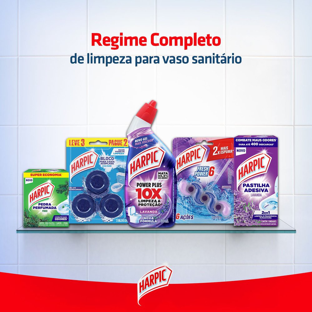 Encontraproduto.com.br - Desodorizador Bloco Sanitário Harpic Acqua Marine Blíster com 3 unidades
