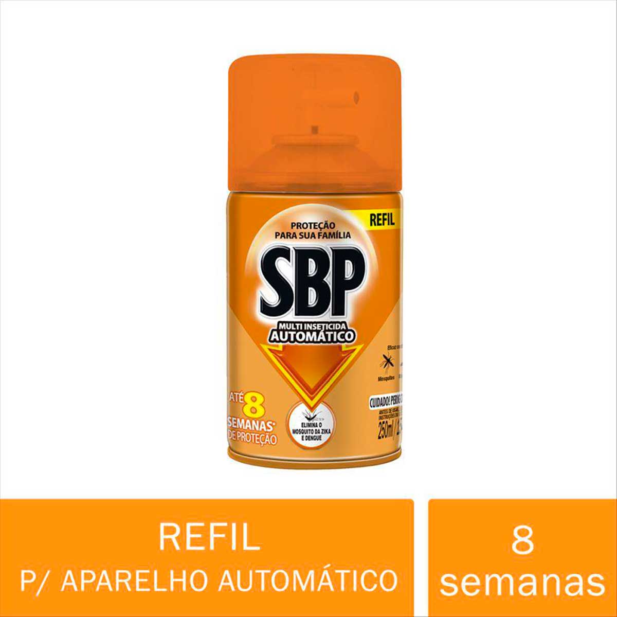 Encontraproduto.com.br - SBP Multi Inseticida Automático Refil 250ml - Duração até 8 semanas