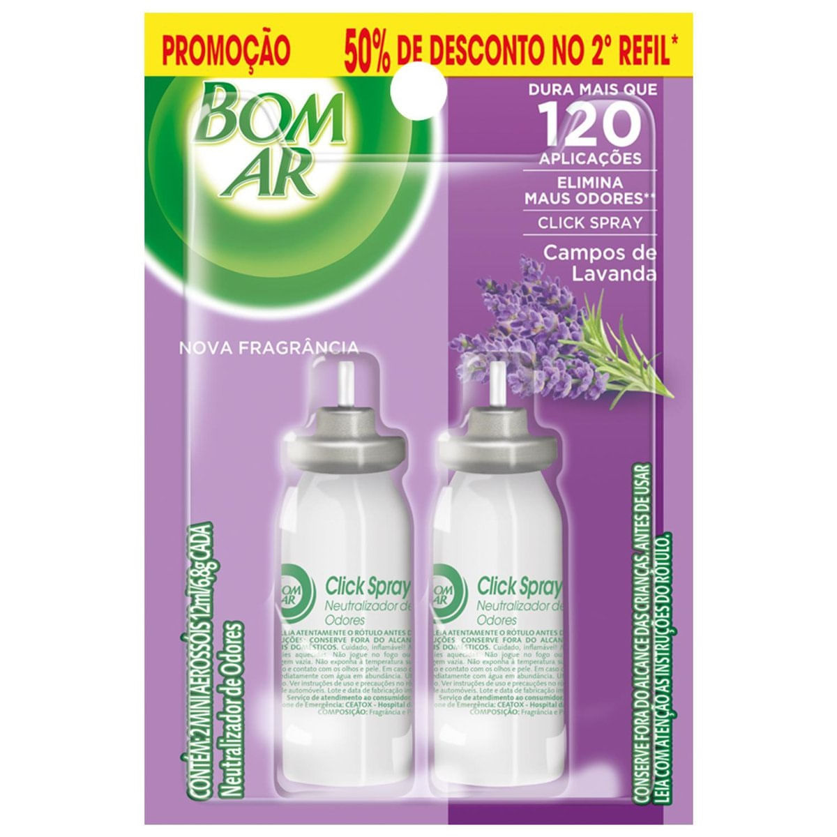Encontraproduto.com.br - Purificador Bom Ar Lavand Refil c/2 Unid de 6.8g Grátis 50% na 2a Unid