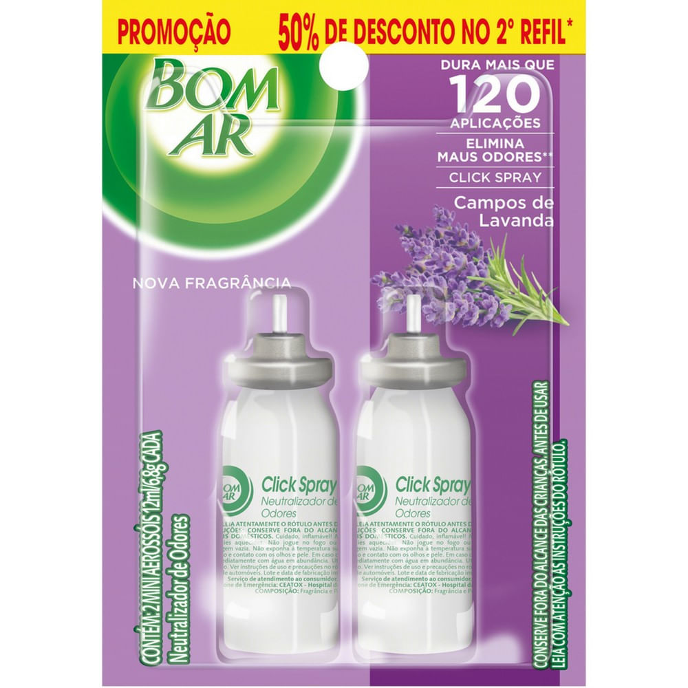 Encontraproduto.com.br - Purificador Bom Ar Lavand Refil c/2 Unid de 6.8g Grátis 50% na 2a Unid