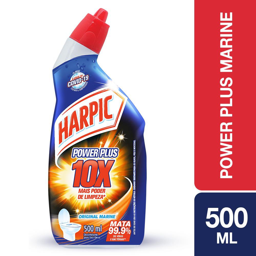 Encontraproduto.com.br - Limpador Desinfetante Harpic Power Plus Frasco com 500ml