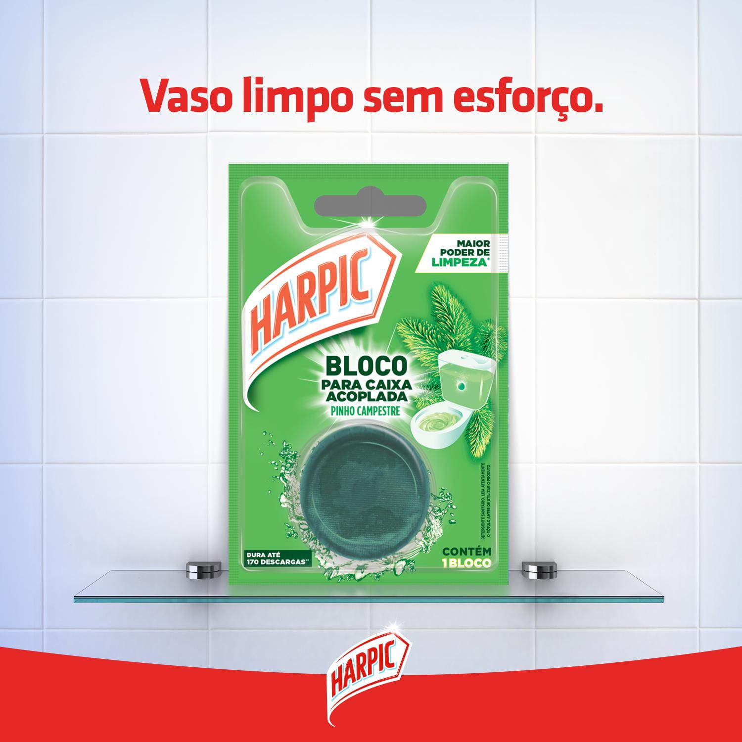 Encontraproduto.com.br - Bloco Sanitário para Caixa Acoplada Harpic Pinho 1 unidade