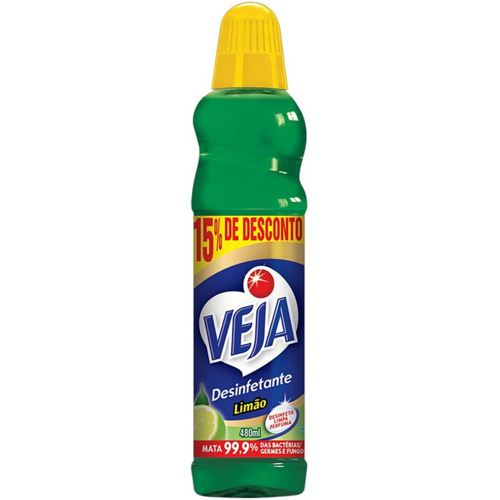 Encontraproduto.com.br - Desinfetante VEJA Limão Frasco 480ml Grátis 15% de Desconto