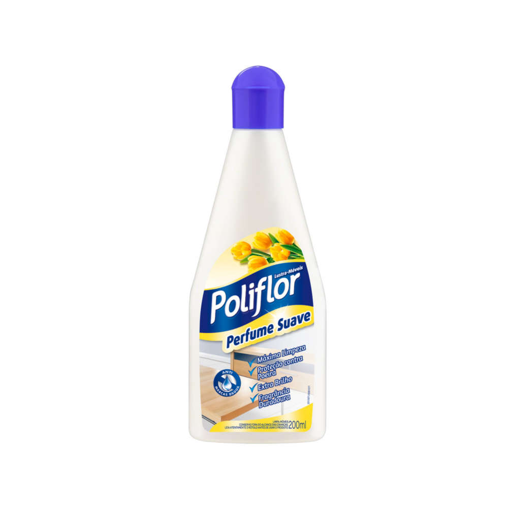 Encontraproduto.com.br - Lustra Móveis Poliflor Perfume Suave 200ml