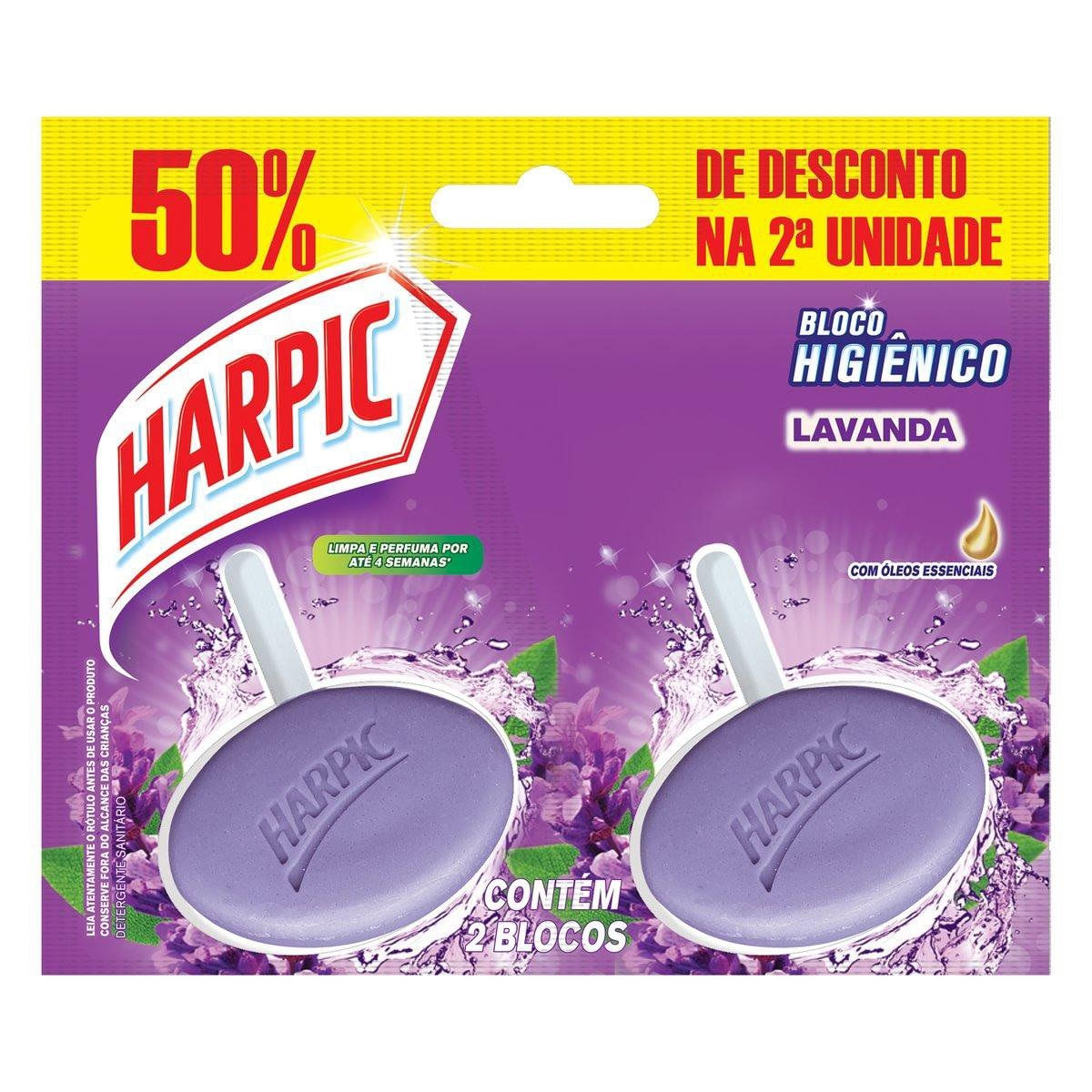 Encontraproduto.com.br - Bloco Sanitário Perfumado Lavanda 50% desconto na Segunda un Harpic com 2un
