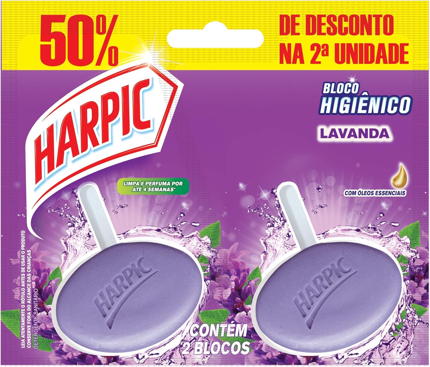 Encontraproduto.com.br - Bloco Sanitário Perfumado Lavanda 50% desconto na Segunda un Harpic com 2un