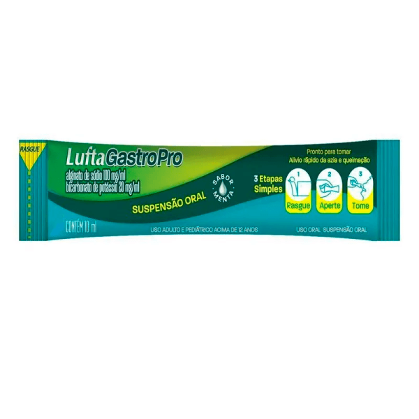 Encontraproduto.com.br - Lufta Gastro Pro Sabor Menta Caixa 12 Sachês 10ml