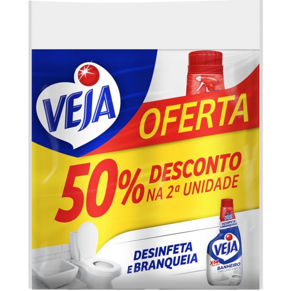 Encontraproduto.com.br - Limpador Tira Limo Veja X14 para Banheiro 500ml 2 unidades com 50% de desconto na 2ª