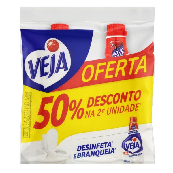 Encontraproduto.com.br - Limpador Tira Limo Veja X14 para Banheiro 500ml 2 unidades com 50% de desconto na 2ª