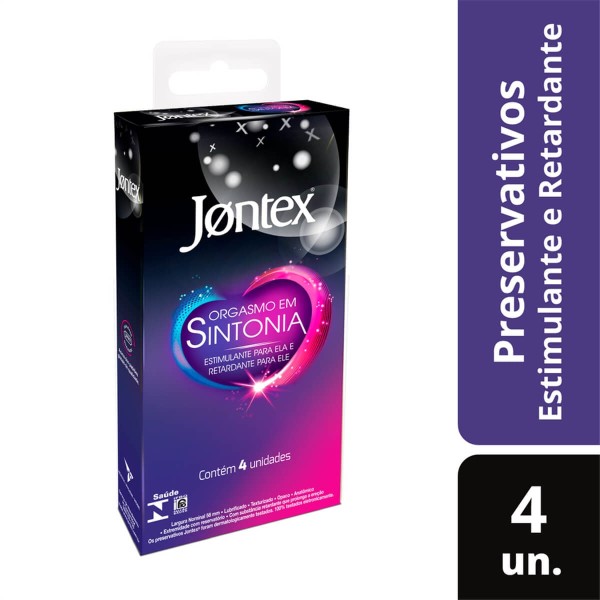 Encontraproduto.com.br - Preservativo Jontex Orgasmo em Sintonia 4 Unidades