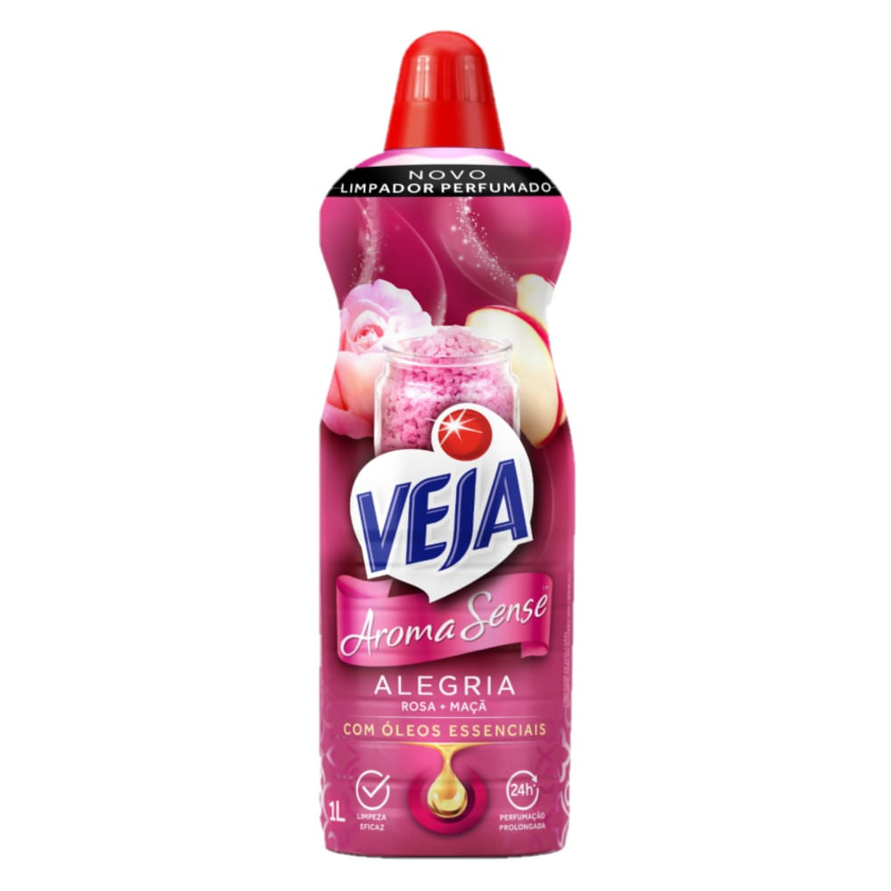 Encontraproduto.com.br - Limpador Perfumado Veja Aroma Sense Alegria 1L com óleos essenciais