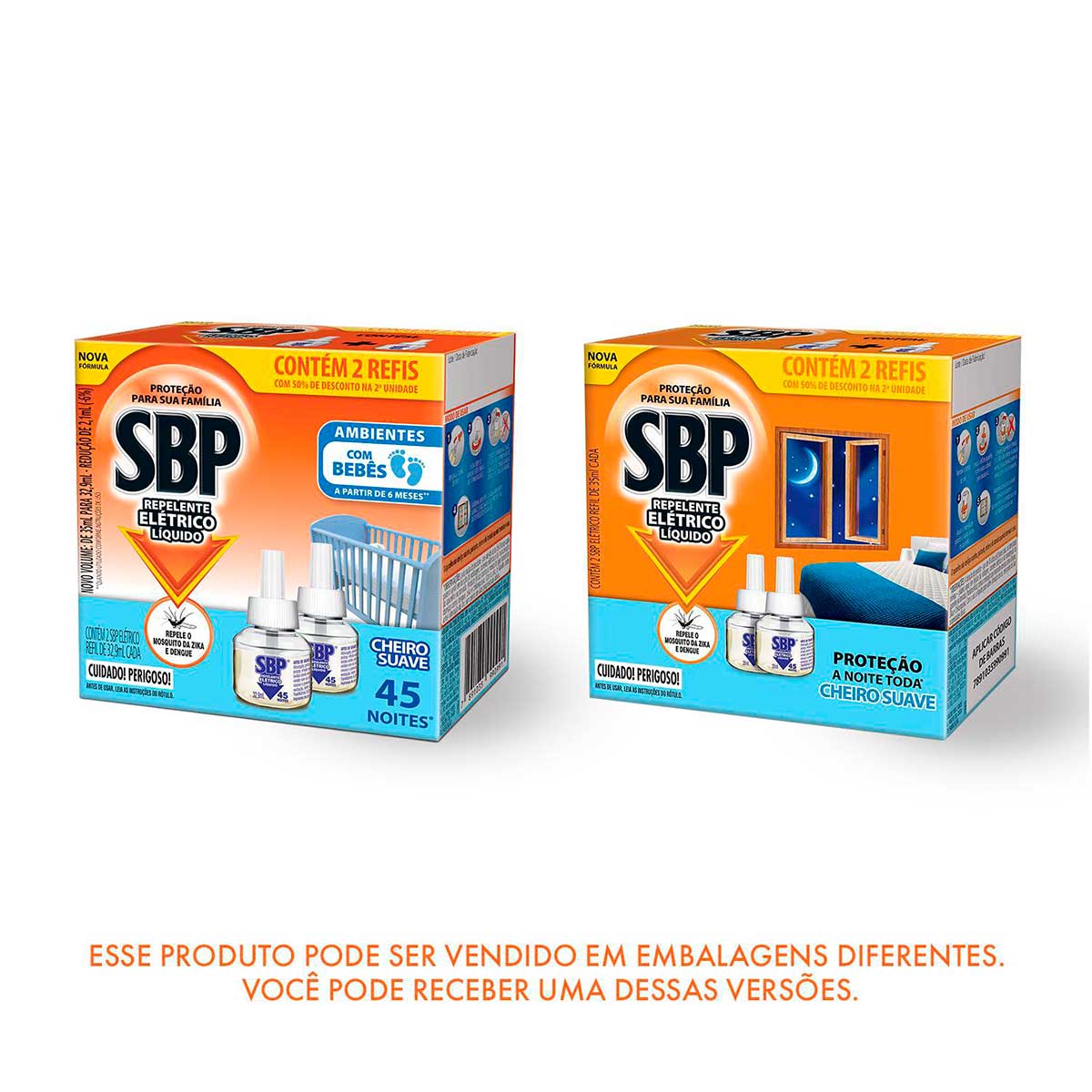 Encontraproduto.com.br - Repelente Líquido Elétrico Cheiro Suave SBP Caixa 2 Unidades 32,9ml Cada Grátis 50% de Desconto na 2ª Unidade Refil