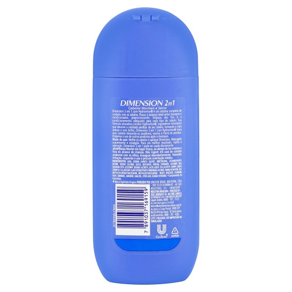Encontraproduto.com.br - Shampoo Anticaspa Dimension 2 em 1 Cabelos Secos 200ml