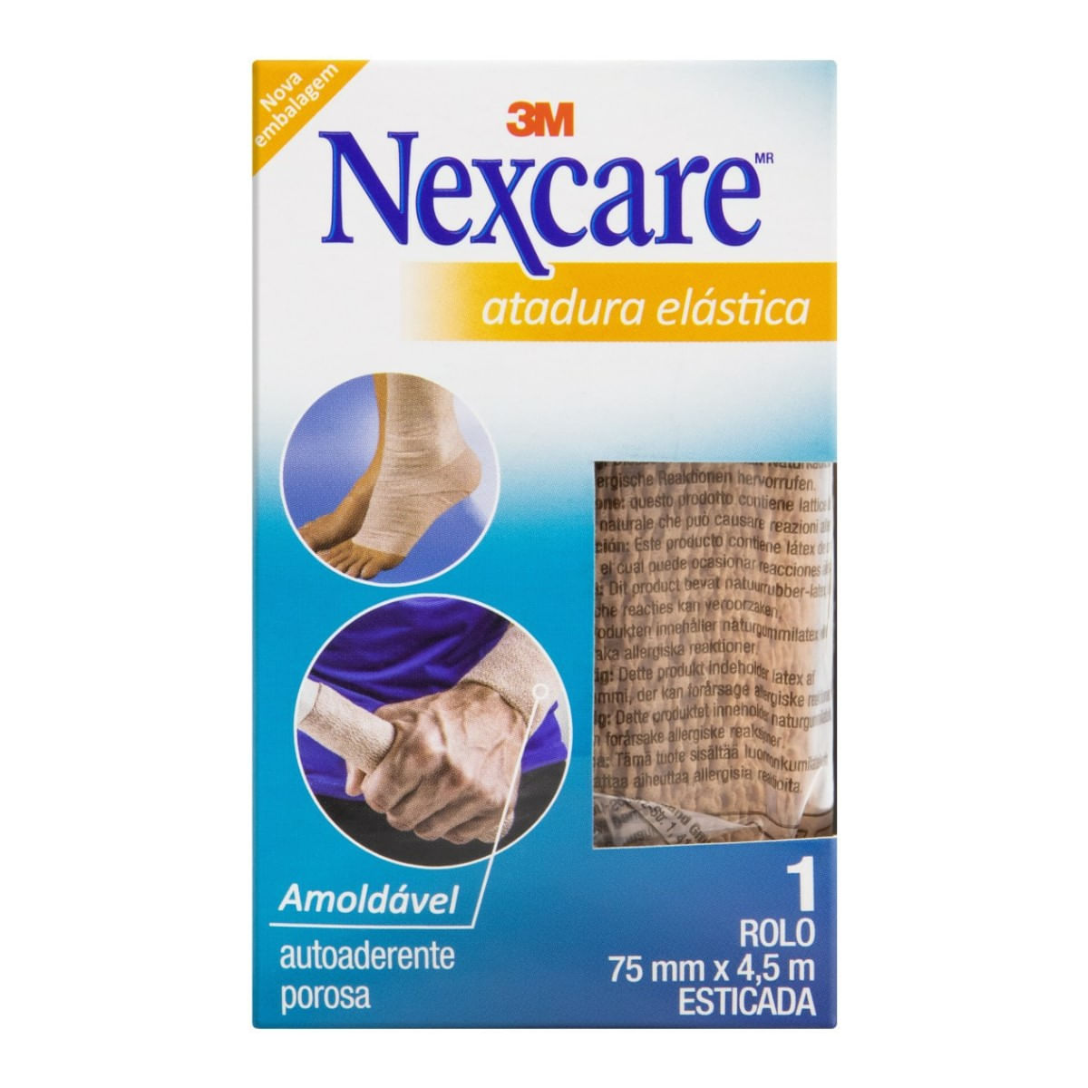 Encontraproduto.com.br - Atadura Elástica Nexcate Bege 1 Unidade de 75mm X 4,5m