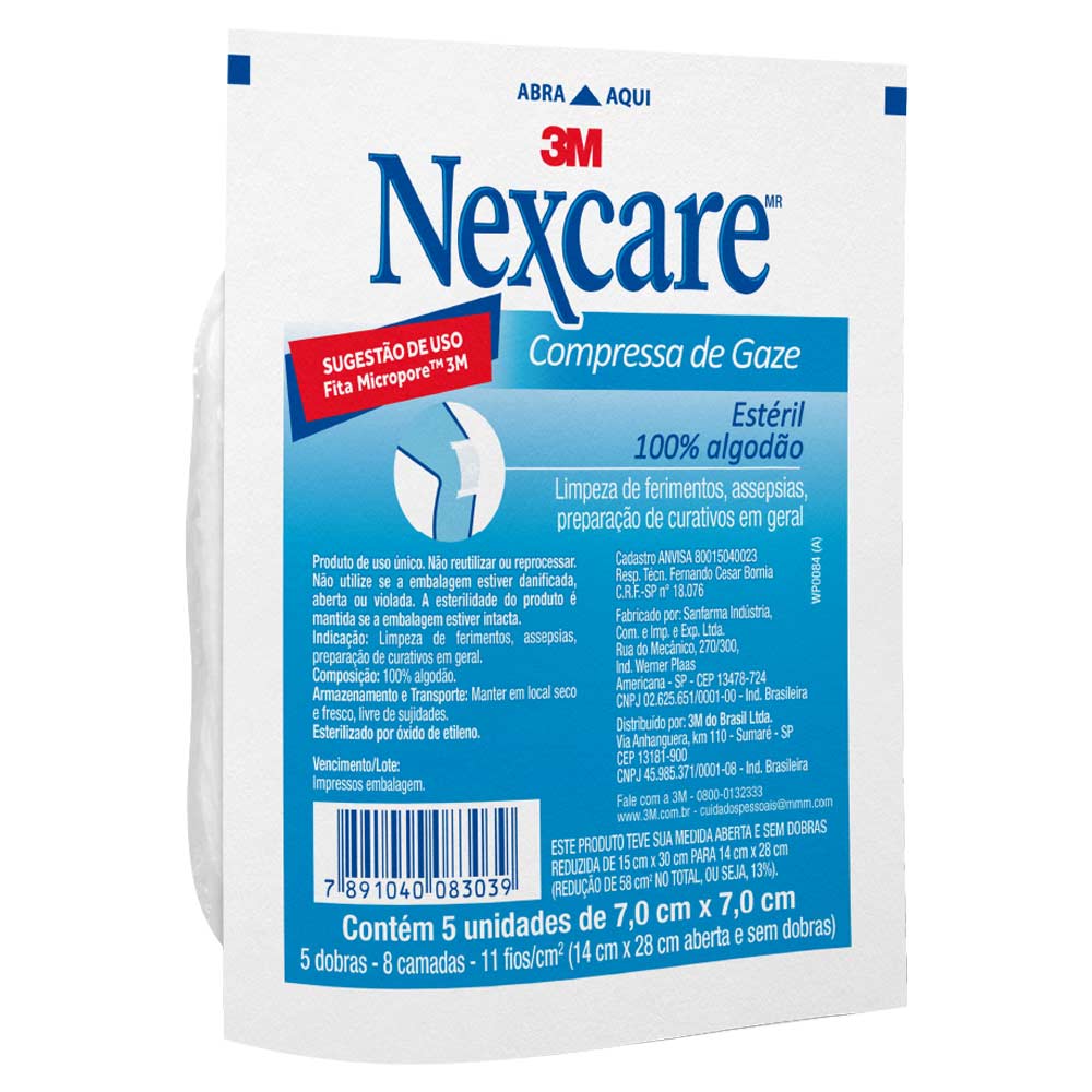 Encontraproduto.com.br - Compressa Gaze 3m Nexcare Com 5 70cmx70cm Esteril