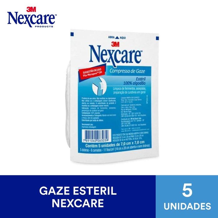 Encontraproduto.com.br - Compressa Gaze 3m Nexcare Com 5 70cmx70cm Esteril