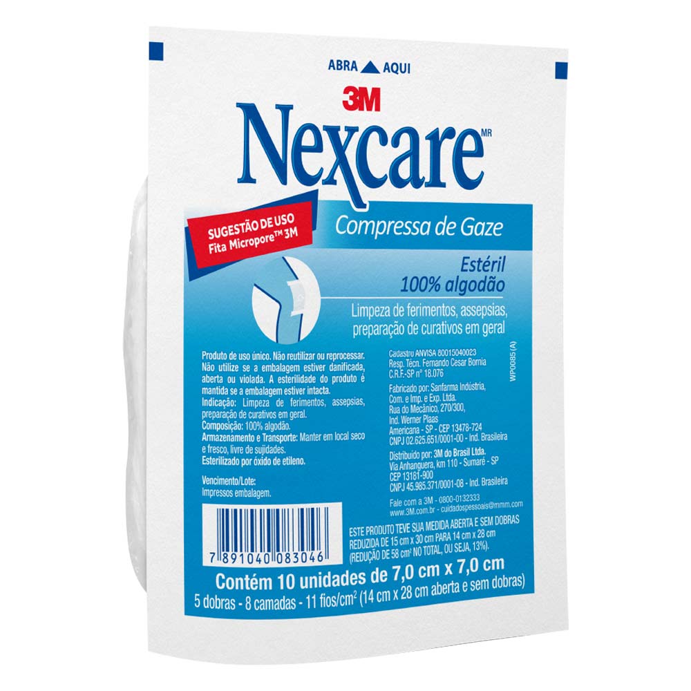 Encontraproduto.com.br - Compressa Gaze 3m Nexcare Com 10 70cmx70cm Esteril