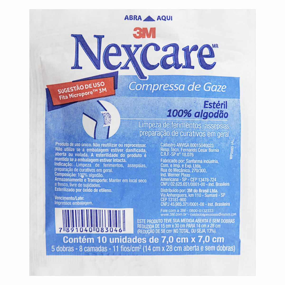 Encontraproduto.com.br - Compressa Gaze 3m Nexcare Com 10 70cmx70cm Esteril