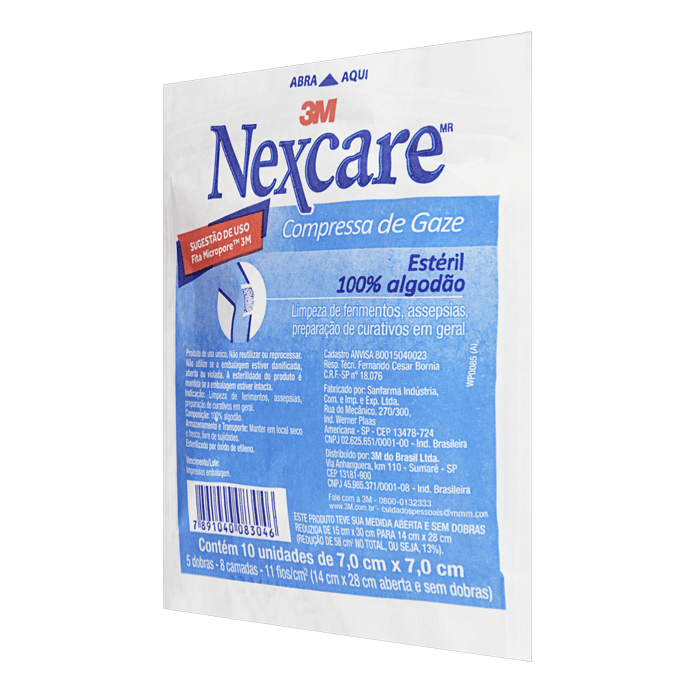 Encontraproduto.com.br - Compressa Gaze 3m Nexcare Com 10 70cmx70cm Esteril
