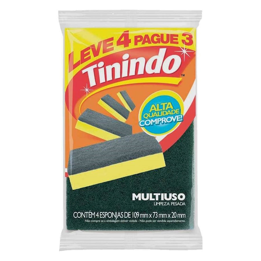 Encontraproduto.com.br - Esponja Multiuso Tinindo Pacote com 4 unidades