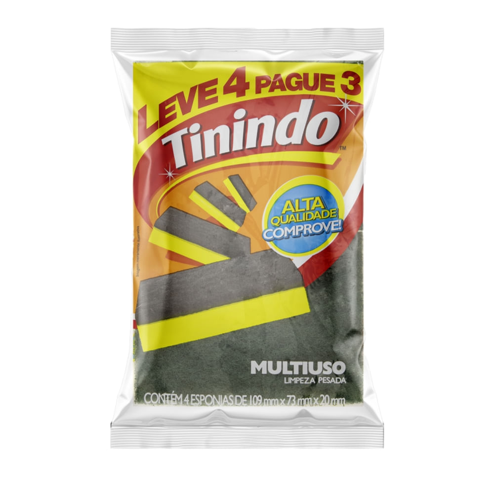 Encontraproduto.com.br - Esponja Multiuso Tinindo Pacote com 4 unidades